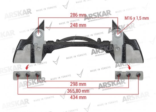 Caliper Carrier - 22.5 / 160 820 357 / K004680, 2379696, 0130388570, 0330388570