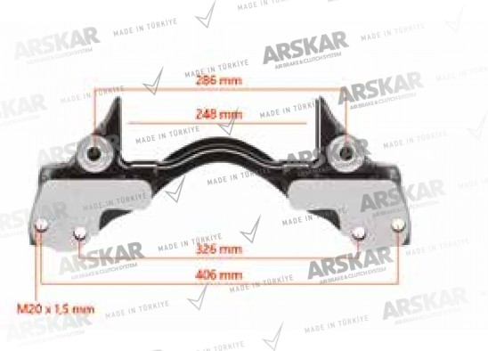 Caliper Carrier - 22.5 / 160 820 387 / K001502, II189250061, II304010061, 0501210163, 0501214701