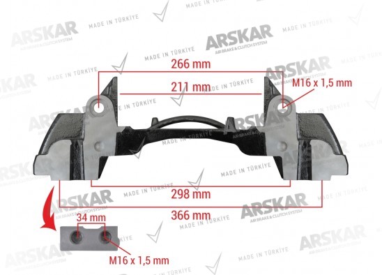 Caliper Carrier - 22.5 / 160 820 356 / K012619, 2379697, 907356, 0130388560, 0330388560