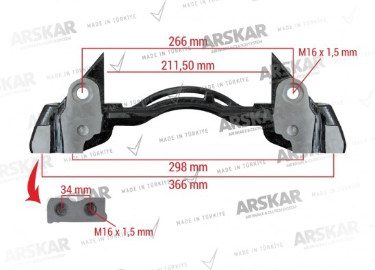 Caliper Carrier - 19.5 / 160 820 358 / K004679, 2379695, 0130388550, 0330388550