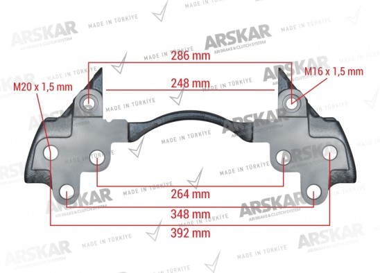 Caliper Carrier - 22.5 / 160 820 382 / K001510, K108814K50, II322030061, 1603322, 5021171540, 16M0008242AA