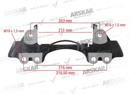 Caliper Carrier - Right - 19.5 - 4 Hole / 150 810 351