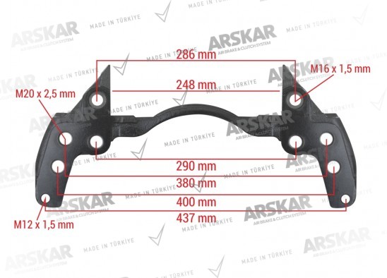 Caliper Carrier - 22.5 / 160 820 391 / K010765, K001919, 1527632, 1756388