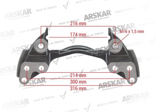 Kaliper Taşıyıcı Kızak  - 17.5 / 160 820 370 / K000358, 0004211606